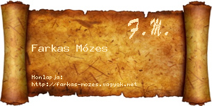 Farkas Mózes névjegykártya